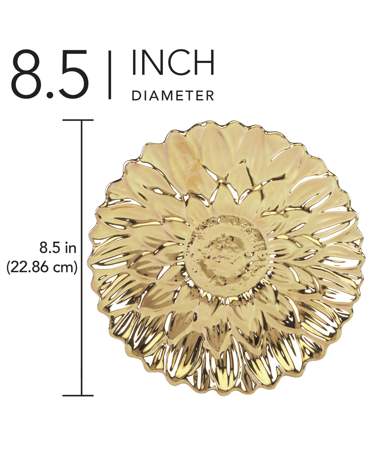 Certified International Gold Coast 3d Set Of 4 Sunflower Dessert Plates In Miscellaneous
