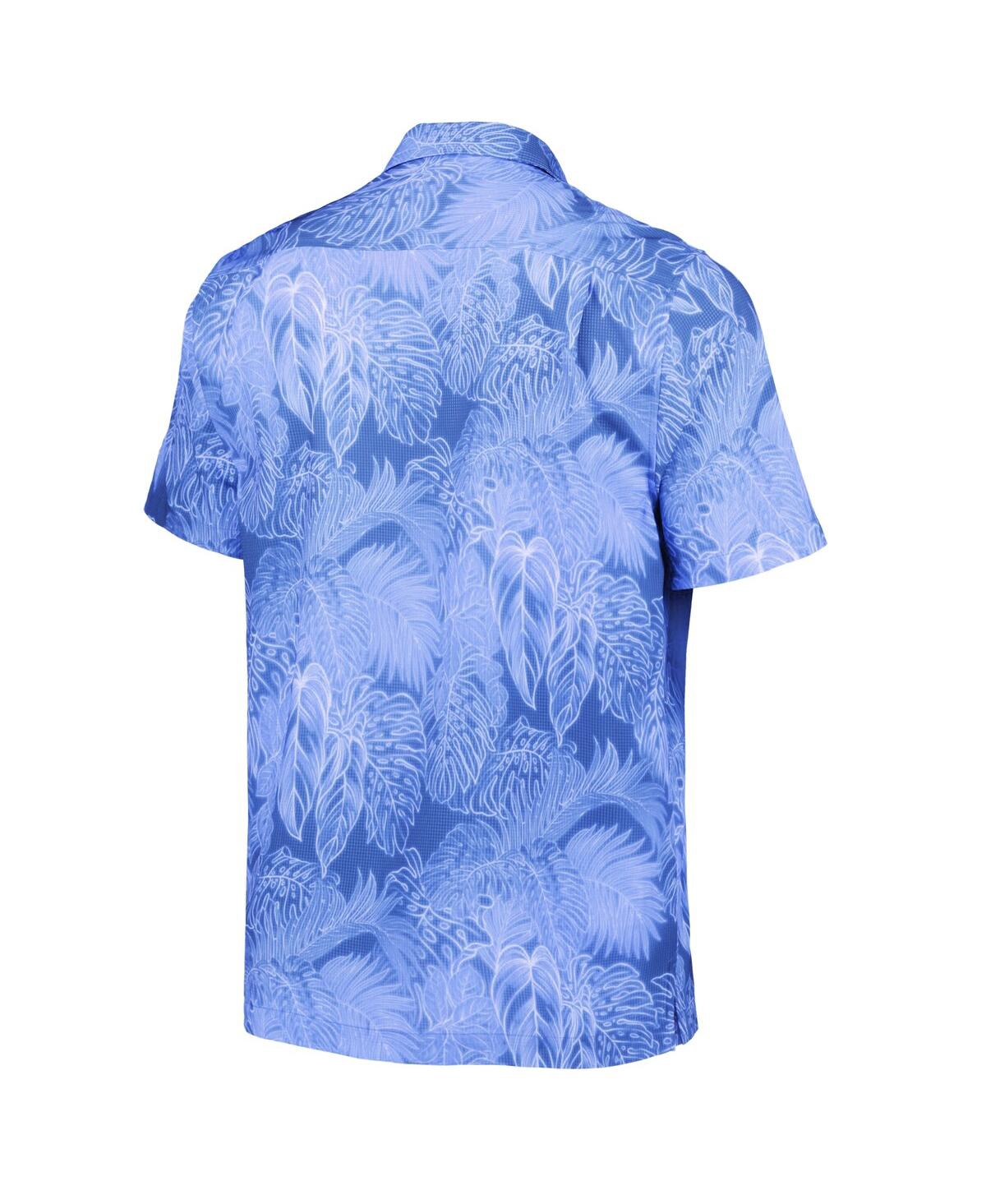 Men's Tommy Bahama CarolinaNorth Carolina Tar Heels Coast Luminescent Fronds IslandZone Button-Up Camp Shirt - Blue