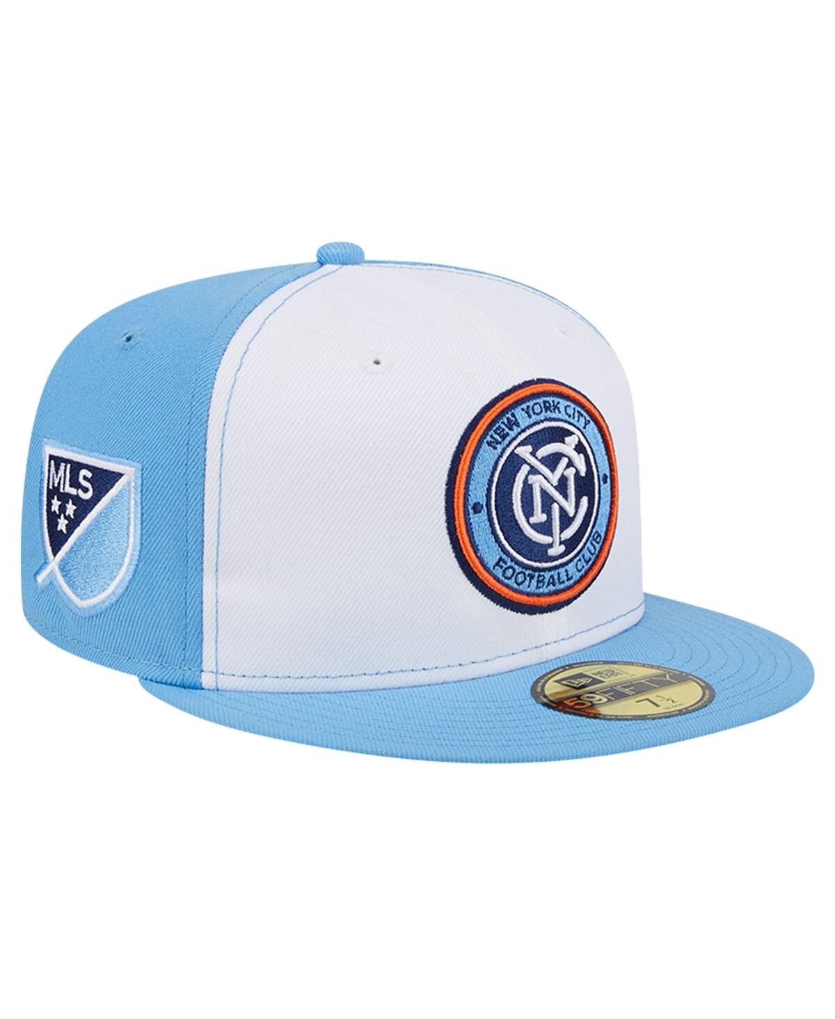 Men's New Era White, Light Blue New York City Fc 2024 Kick Off Collection 59FIFTY Fitted Hat - White, Light Blue
