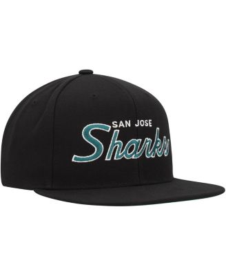 Men's Black San Jose Sharks Core Team Script 2.0 Snapback Hat