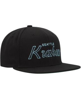 Men's Black Seattle Kraken Core Team Script 2.0 Snapback Hat