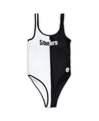 Women's Black, White Pittsburgh Steelers Last Stand One-Piece Swimsuit
