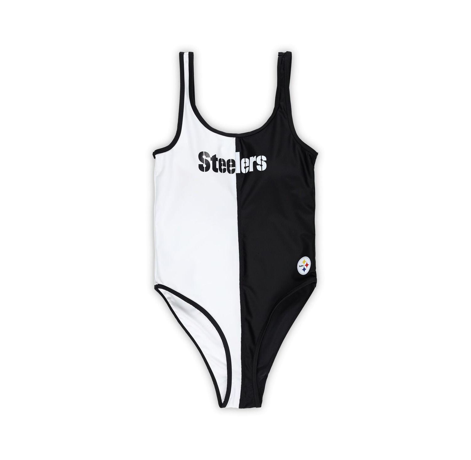 Women's Black, White Pittsburgh Steelers Last Stand One-Piece Swimsuit