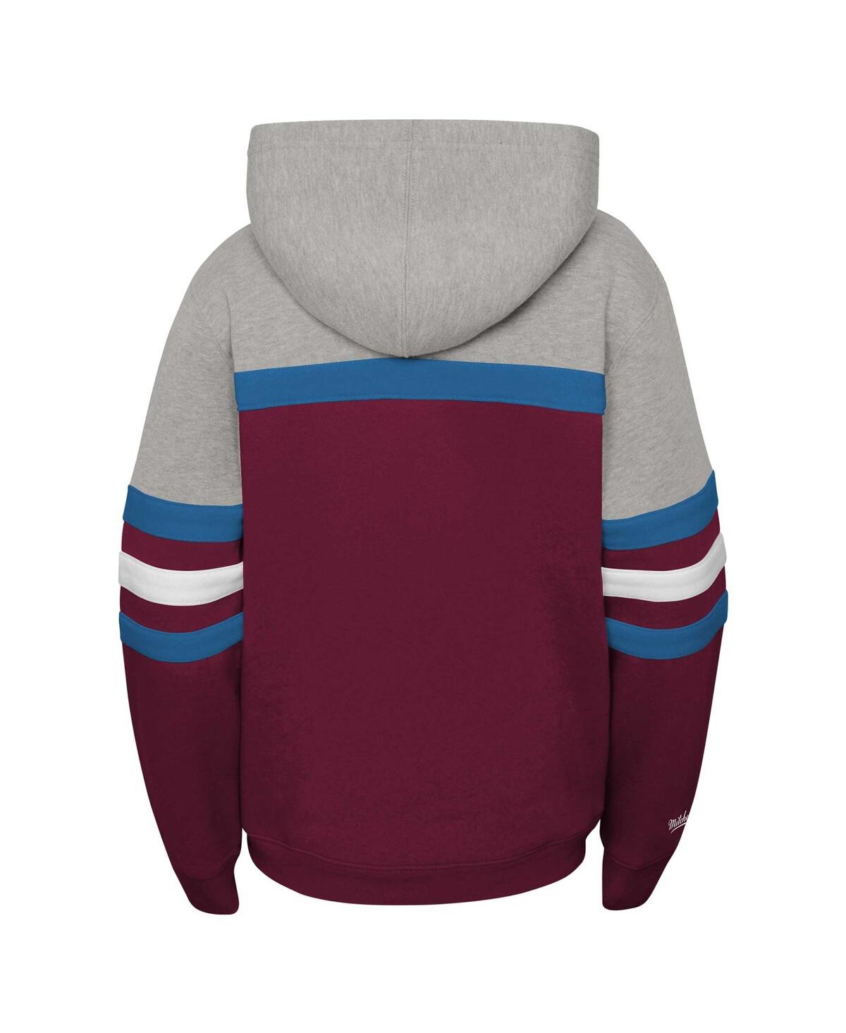 Big Boys Mitchell & NessColorado Avalanche Head Coach Pullover Hoodie - Burgundy