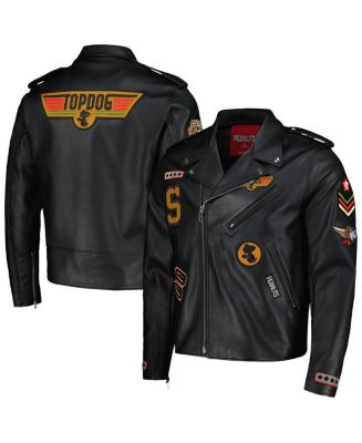 Men's Freeze Max Snoopy Black Peanuts Graphic Biker Full-Zip