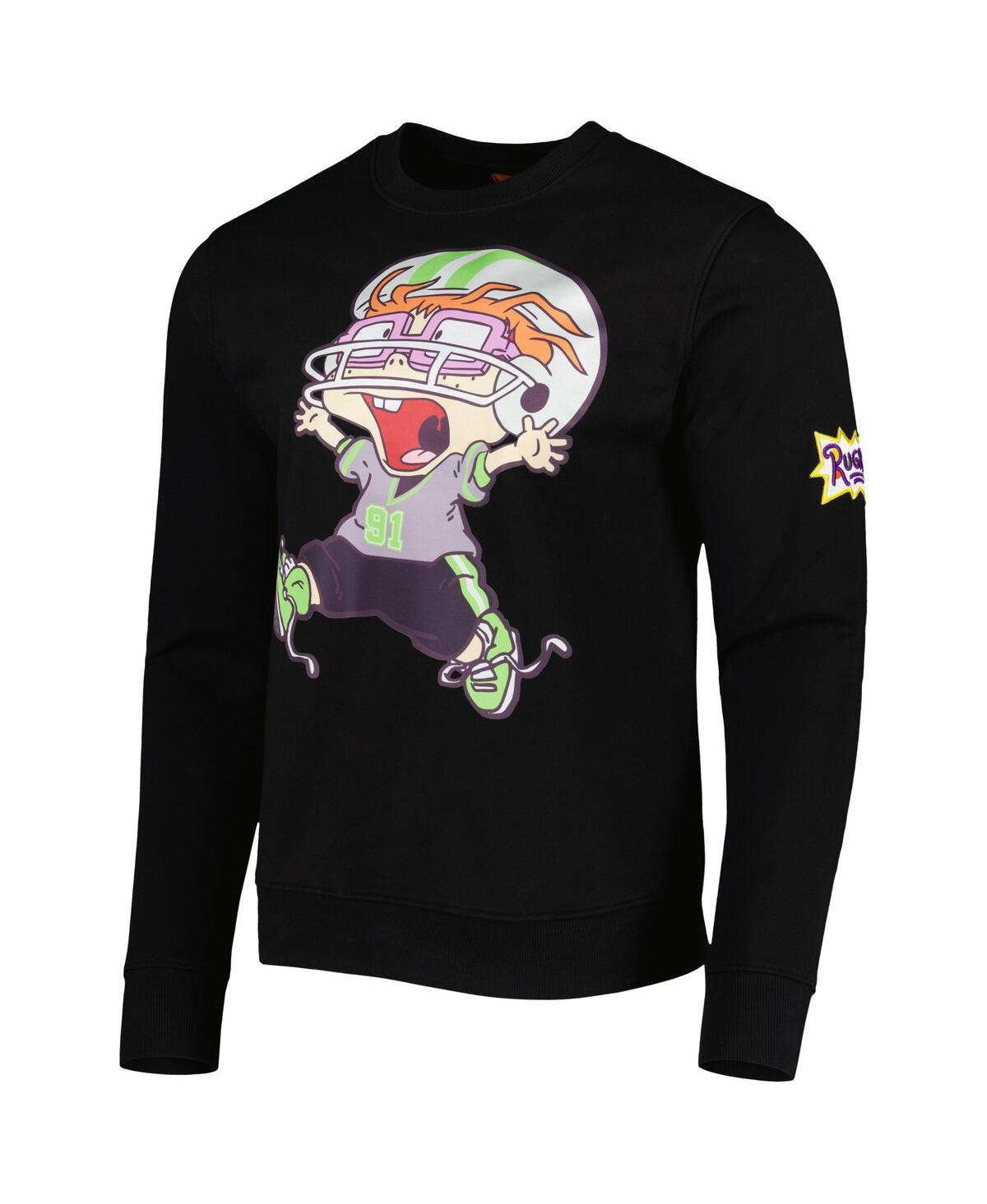 Shop Freeze Max Men's And Women's  Black Rugrats Chuckie Runaway Football Pullover Sweatshirt