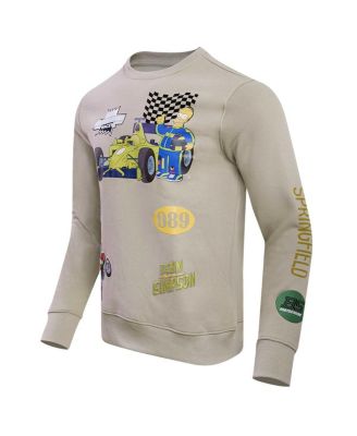 Men's and Women's Khaki The Simpsons Racing Simpsons Pullover Sweatshirt