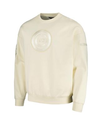 Men's Cream Chicago Cubs Neutral Drop Shoulder Pullover Sweatshirt