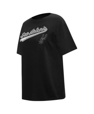 Women's Black San Antonio Spurs Script Boyfriend T-shirt