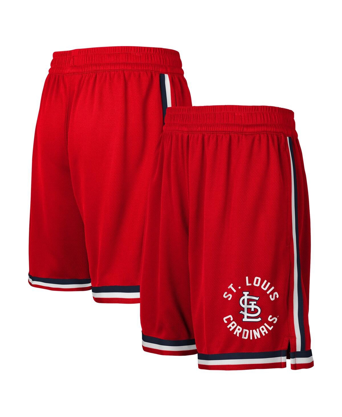 Fanatics Kids' Big Boys  Red St. Louis Cardinals Hit Home Mesh Shorts