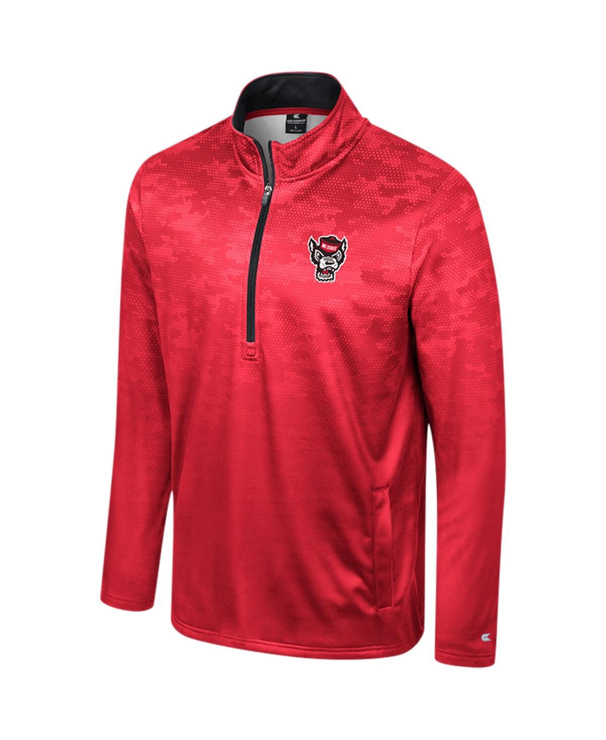Shop Colosseum Men's  Red Nc State Wolfpack The Machine Half-zip Jacket