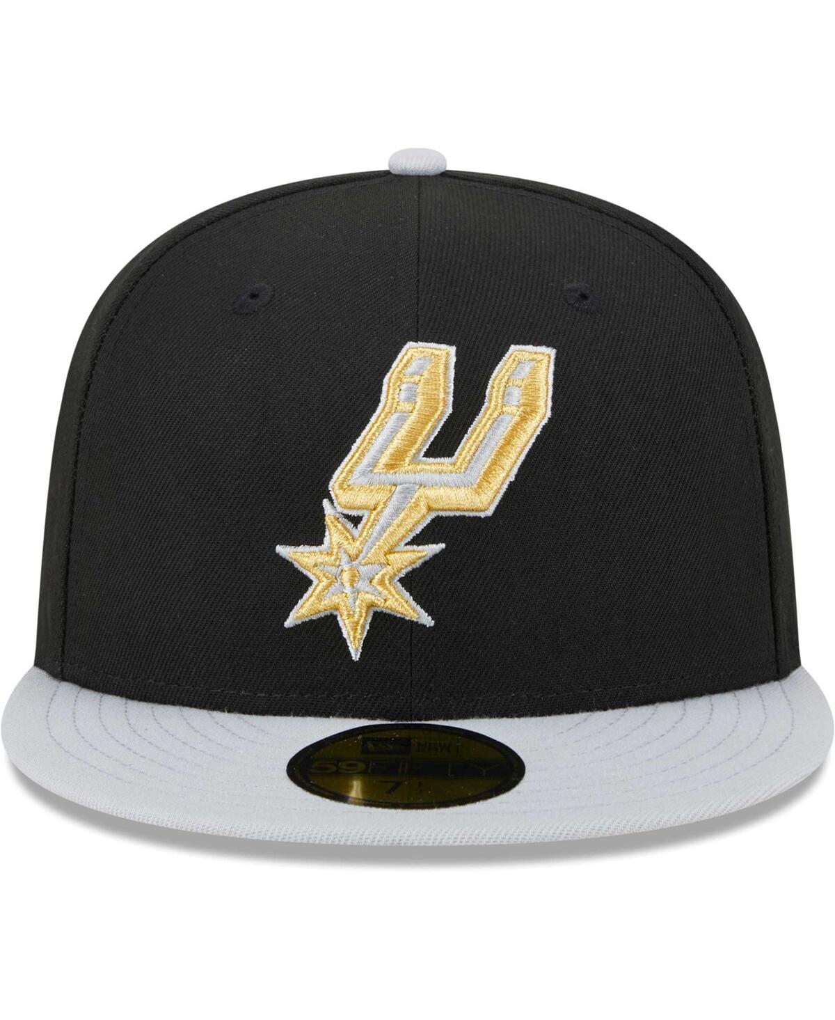 Men's New Era Gray San Antonio Spurs Gameday Gold Pop Stars 59FIFTY Fitted Hat - Gray