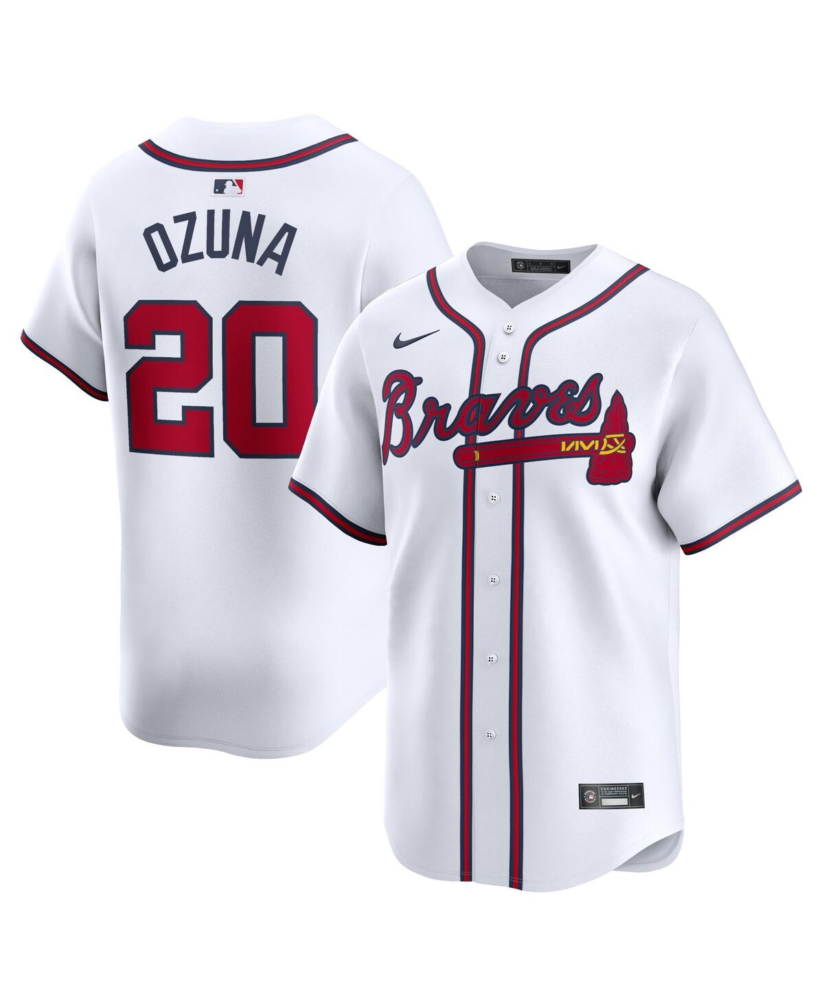 Men's Nike Marcell OzunaAtlanta Braves Home Limited Player Jersey - White