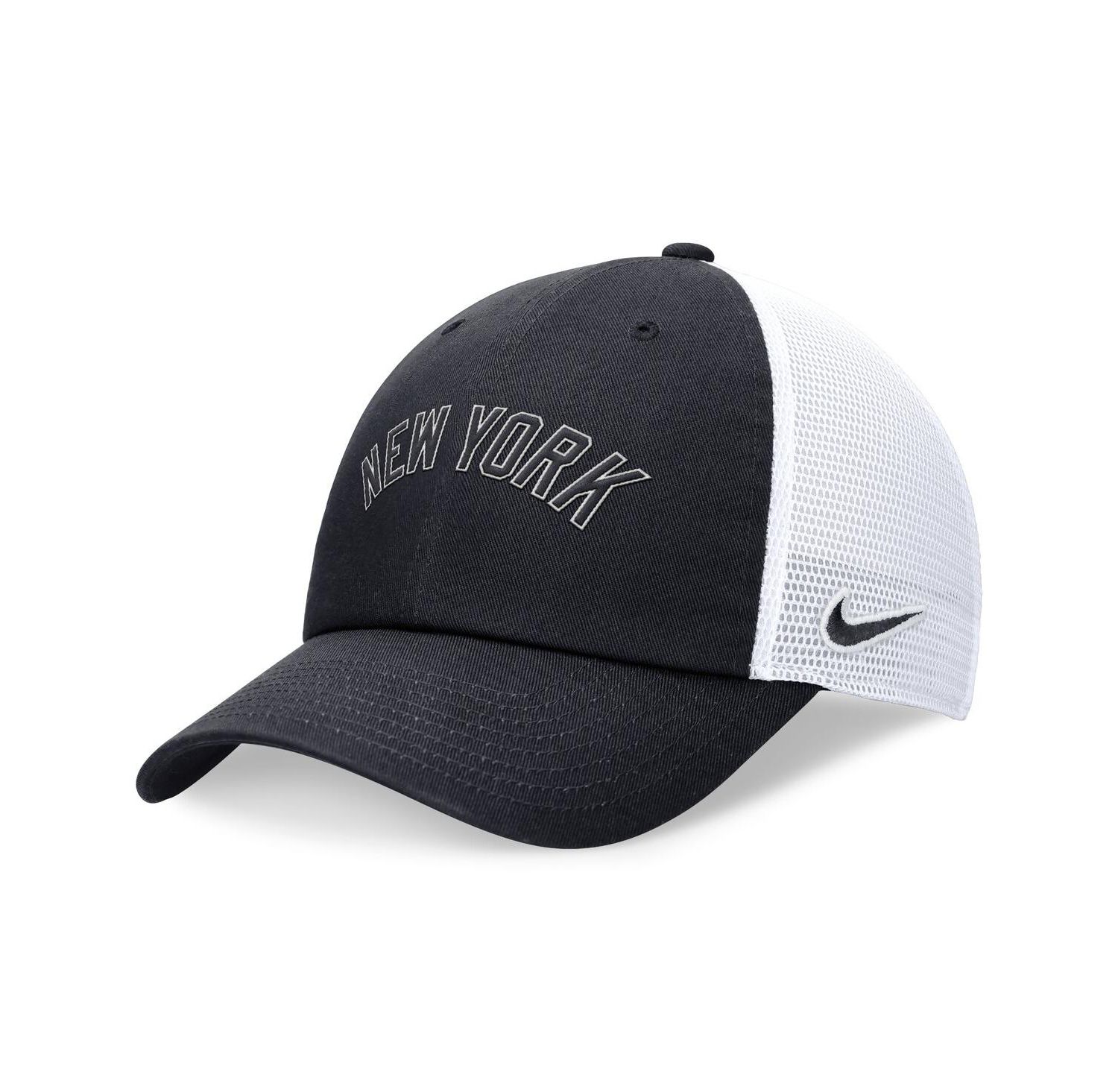 Men's Navy New York Yankees Evergreen Wordmark Trucker Adjustable Hat