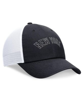 Men's Navy New York Yankees Evergreen Wordmark Trucker Adjustable Hat