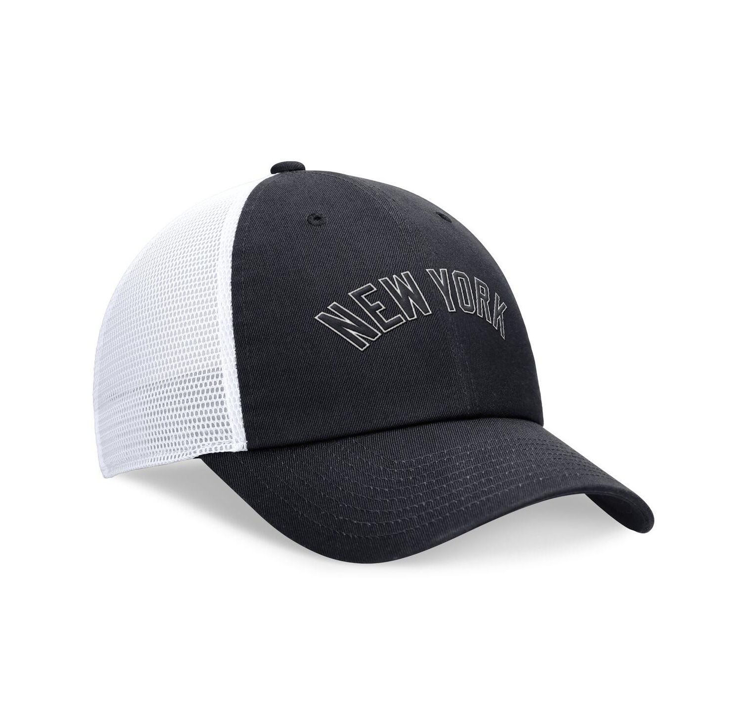 Men's Navy New York Yankees Evergreen Wordmark Trucker Adjustable Hat