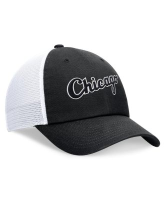 Men's Black Chicago White Sox Evergreen Wordmark Trucker Adjustable Hat