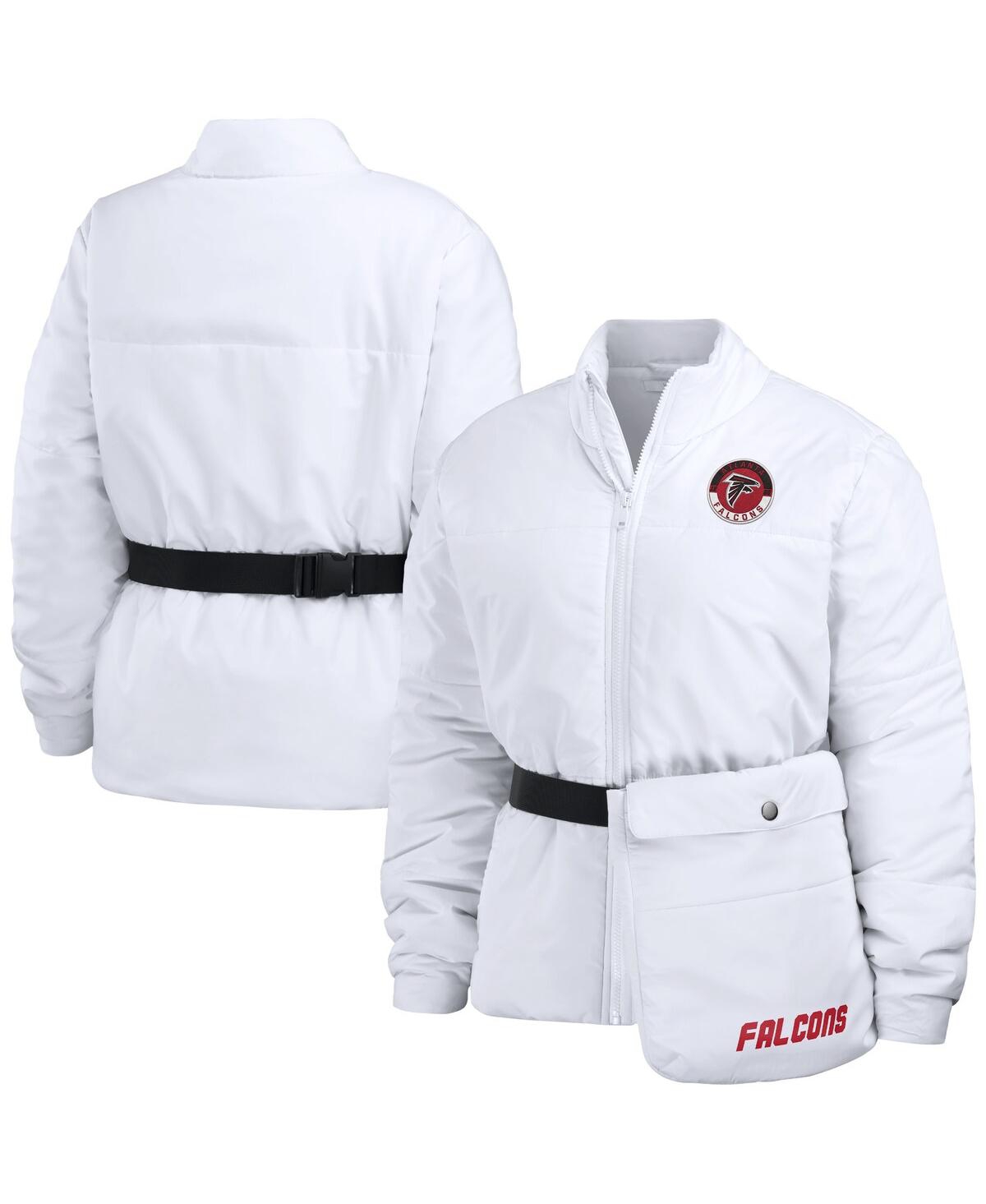 Women's Wear by Erin Andrews White Atlanta Falcons Packaway Full-Zip Puffer Jacket - White