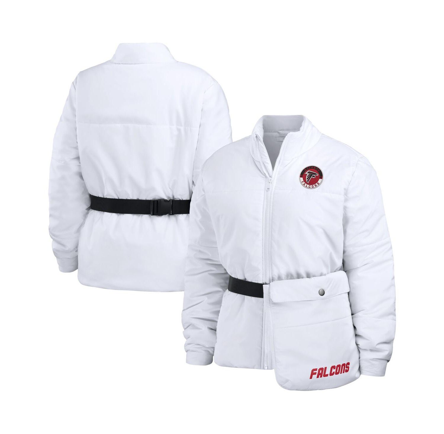 Women's White Atlanta Falcons Packaway Full-Zip Puffer Jacket