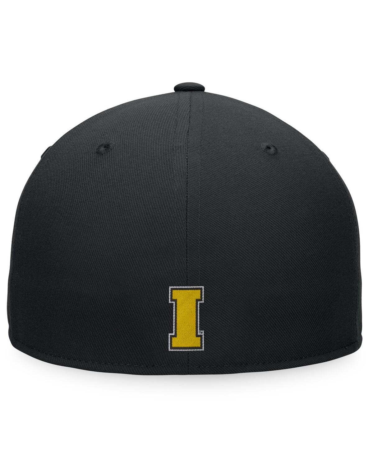 Shop Top Of The World Men's  Black Iowa Hawkeyes Fitted Hat