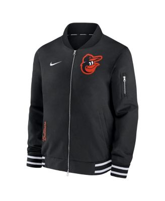 Men's Black Baltimore Orioles Authentic Collection Full-Zip Bomber Jacket