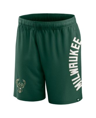 Men's Hunter Green Milwaukee Bucks Post Up Mesh Shorts