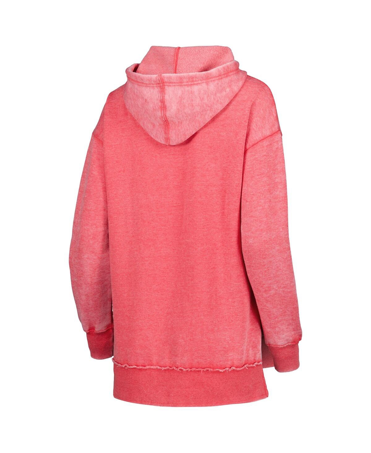 PRESSBOX WOMEN'S PRESSBOX SCARLET DISTRESSED NEBRASKA HUSKERS VINTAGE-LIKE WINNIE PULLOVER HOODIE 