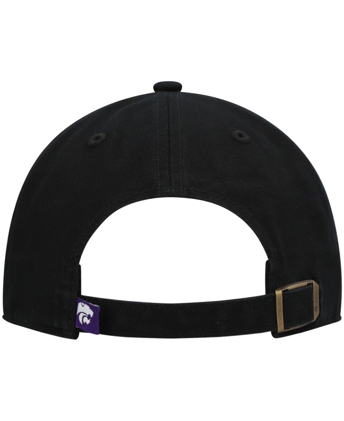 Shop 47 Brand Men's ' Black Kansas State Wildcats Vintage-like Clean Up Adjustable Hat