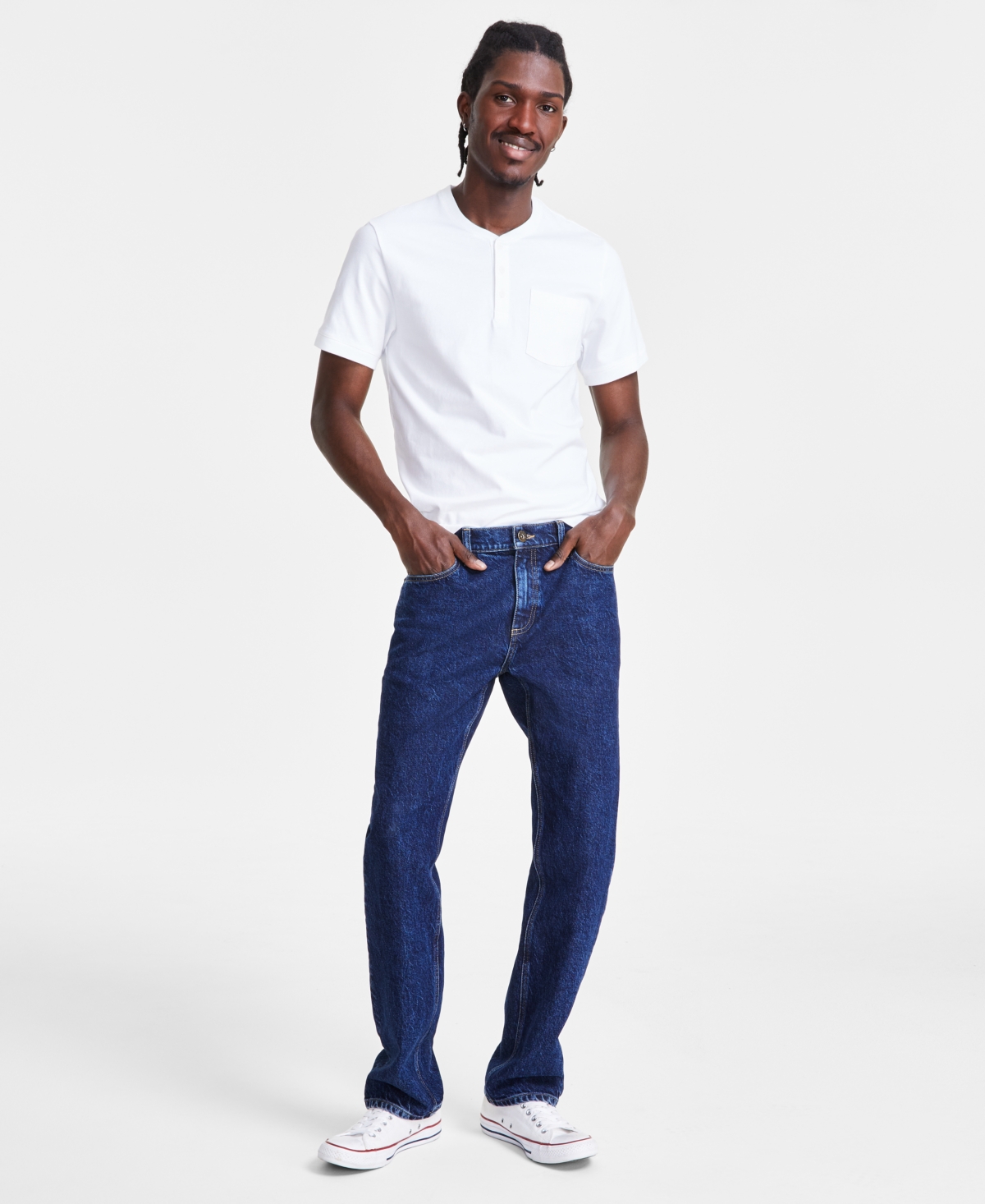 Sun + Stone Men's Straight FitBlue Jeans - Indigo