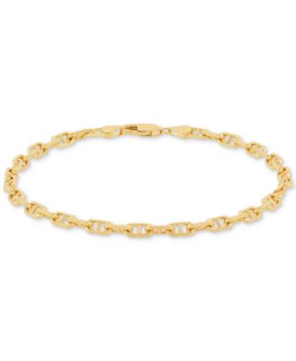 Polished Solid Anchor Link Chain Bracelet in 10k Gold