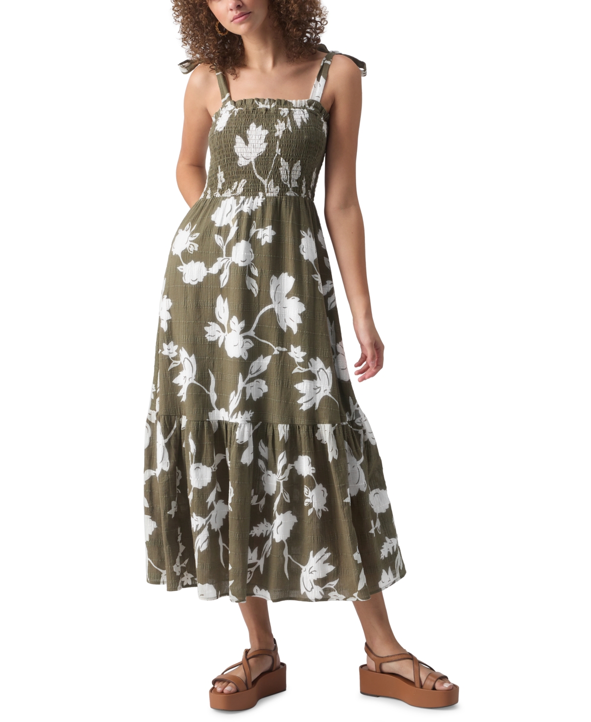 Women's The Smocked Floral-Print Sundress - Plant Life