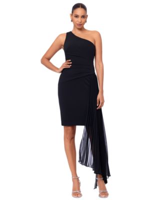 bcbgmaxazria women s petite ella pleated one shoulder cocktail dress