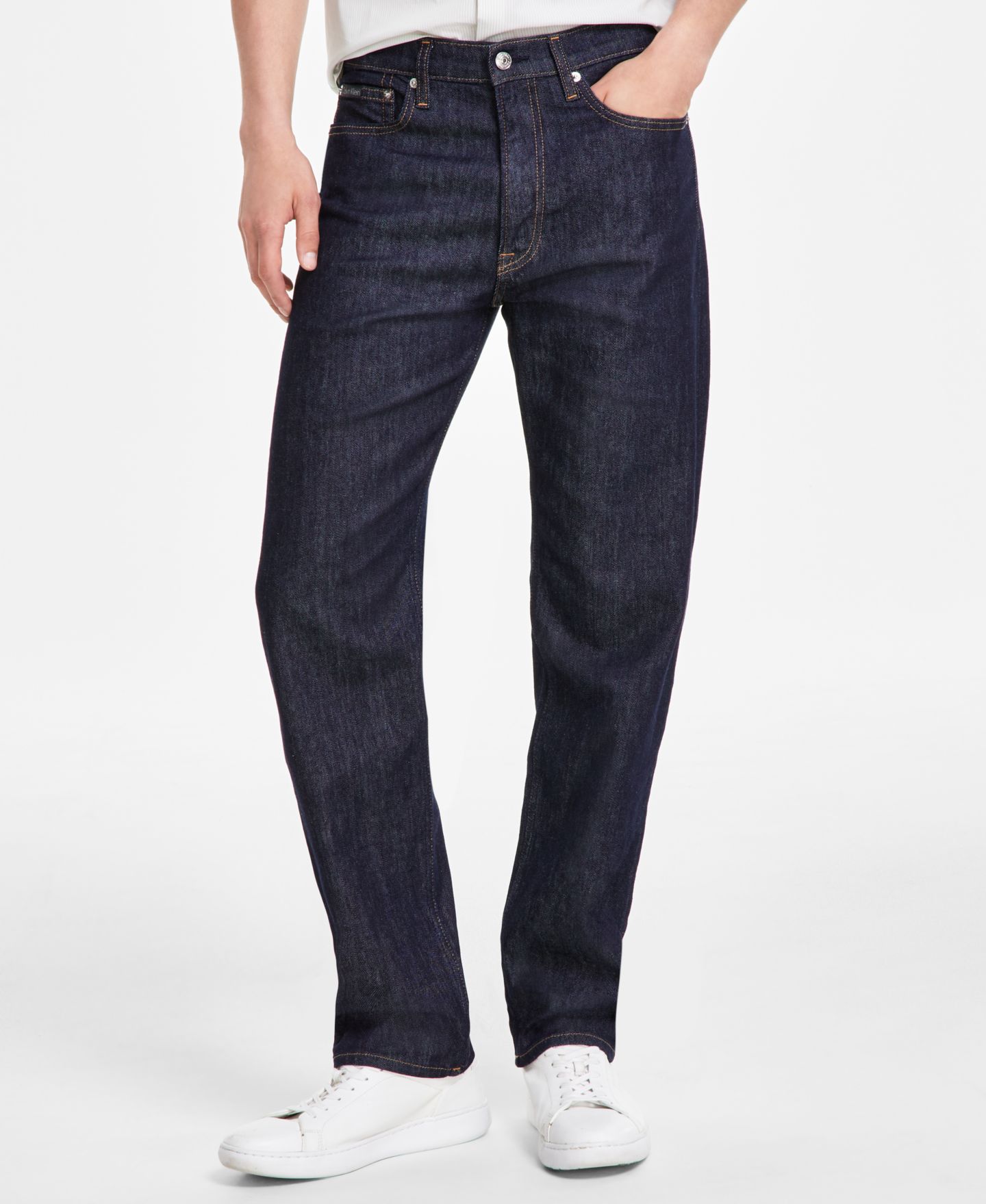 Мужские джинсы Calvin Klein Straight Fit Stretch, цвет: Синий, вариант 1 — фото 1
