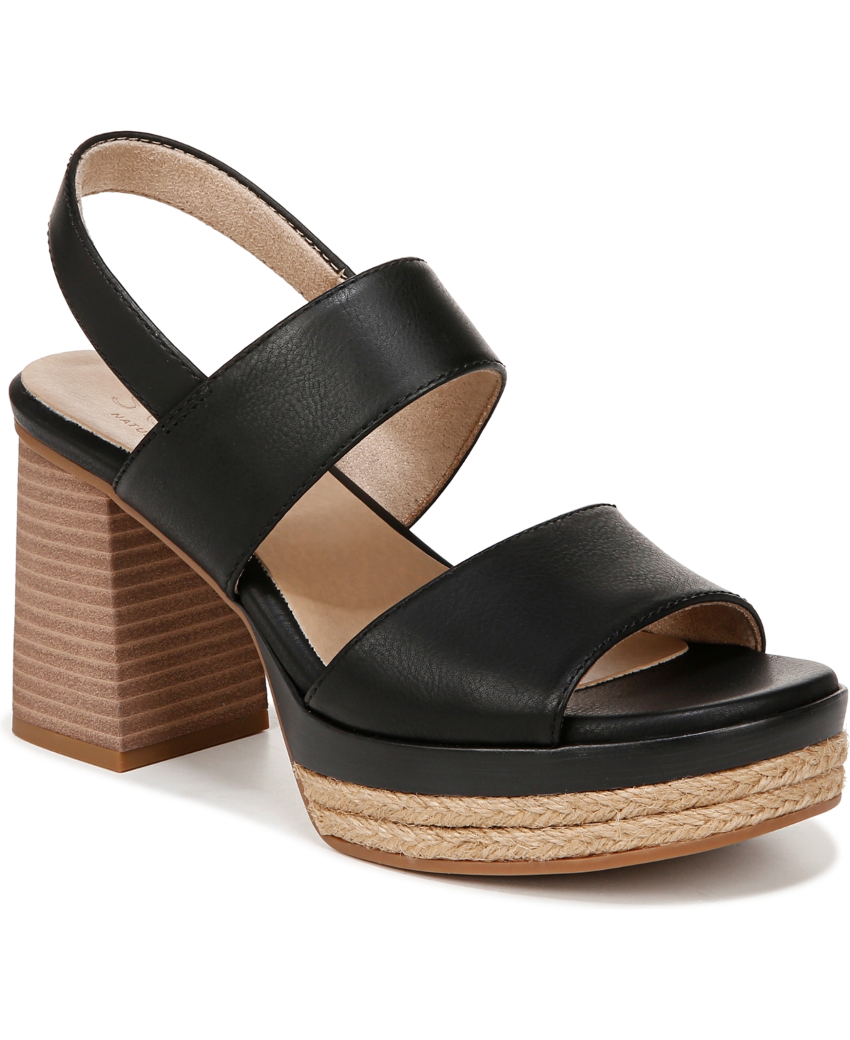 Holly Platform Sandals - Mid Brown Faux Leather