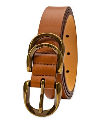 Women's Genuine Leather Sculptured Harness Buckle Belt