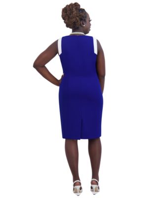 Women's Combo Sleeveless Sheath Dress