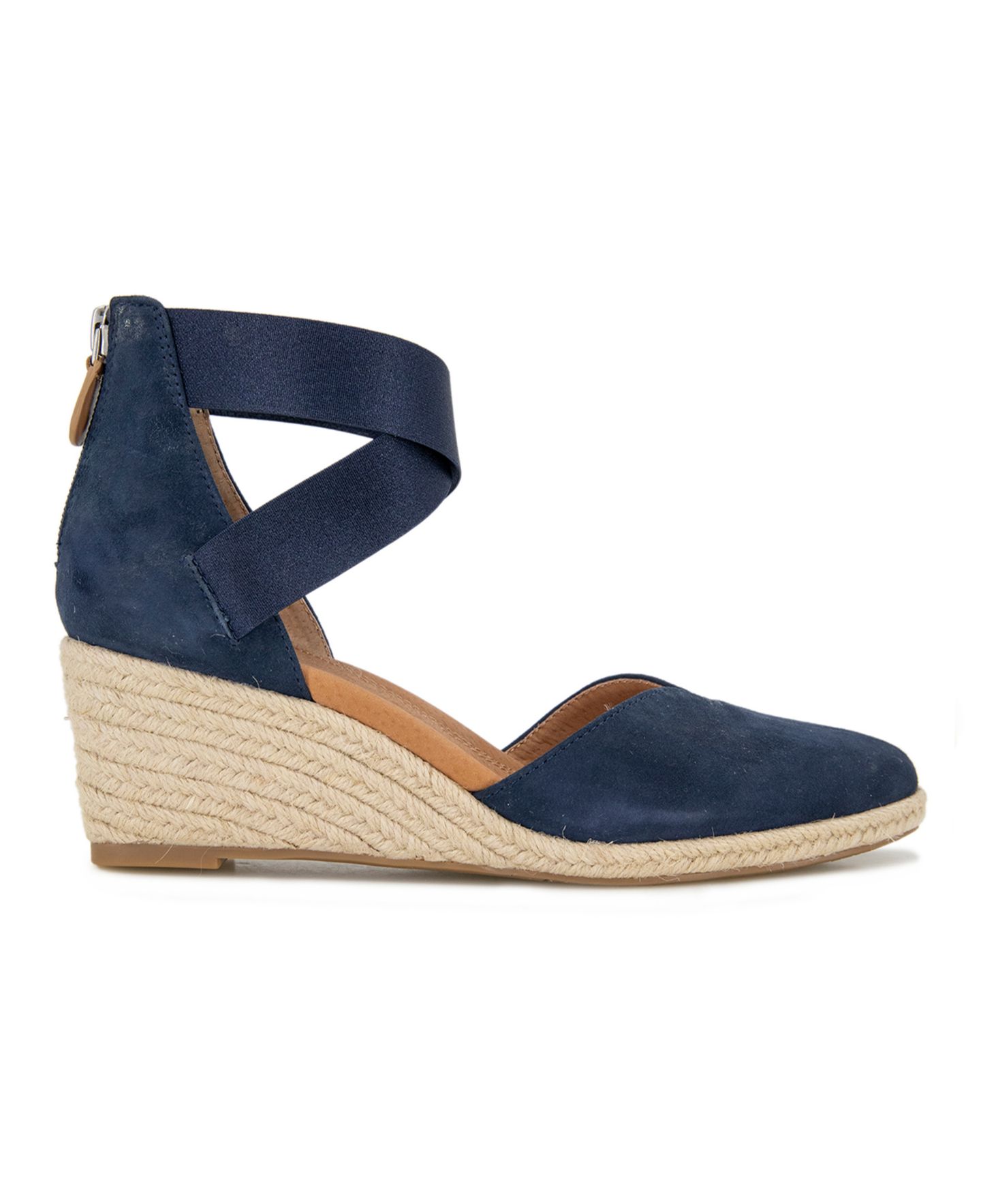 Женские сандалии Gentle Souls Orya Wedge Pointy Toe Espadrille, цвет: Чёрный замшевый — фото 10