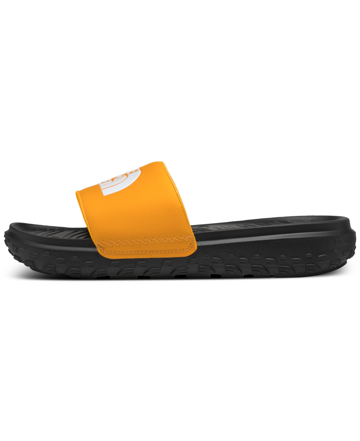 Shop The North Face Men's Never Stop Cush Slide Sandals In Summit Gold,tnf Black