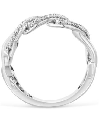 EFFY Collection EFFY® Diamond Intertwined Circle Statement Ring (1-1/20 ct. t.w.) in 14k White Gold