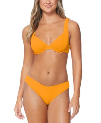 Raisins Juniors Full Moon Sculpted Bikini Top V Shape Bottoms In Orange