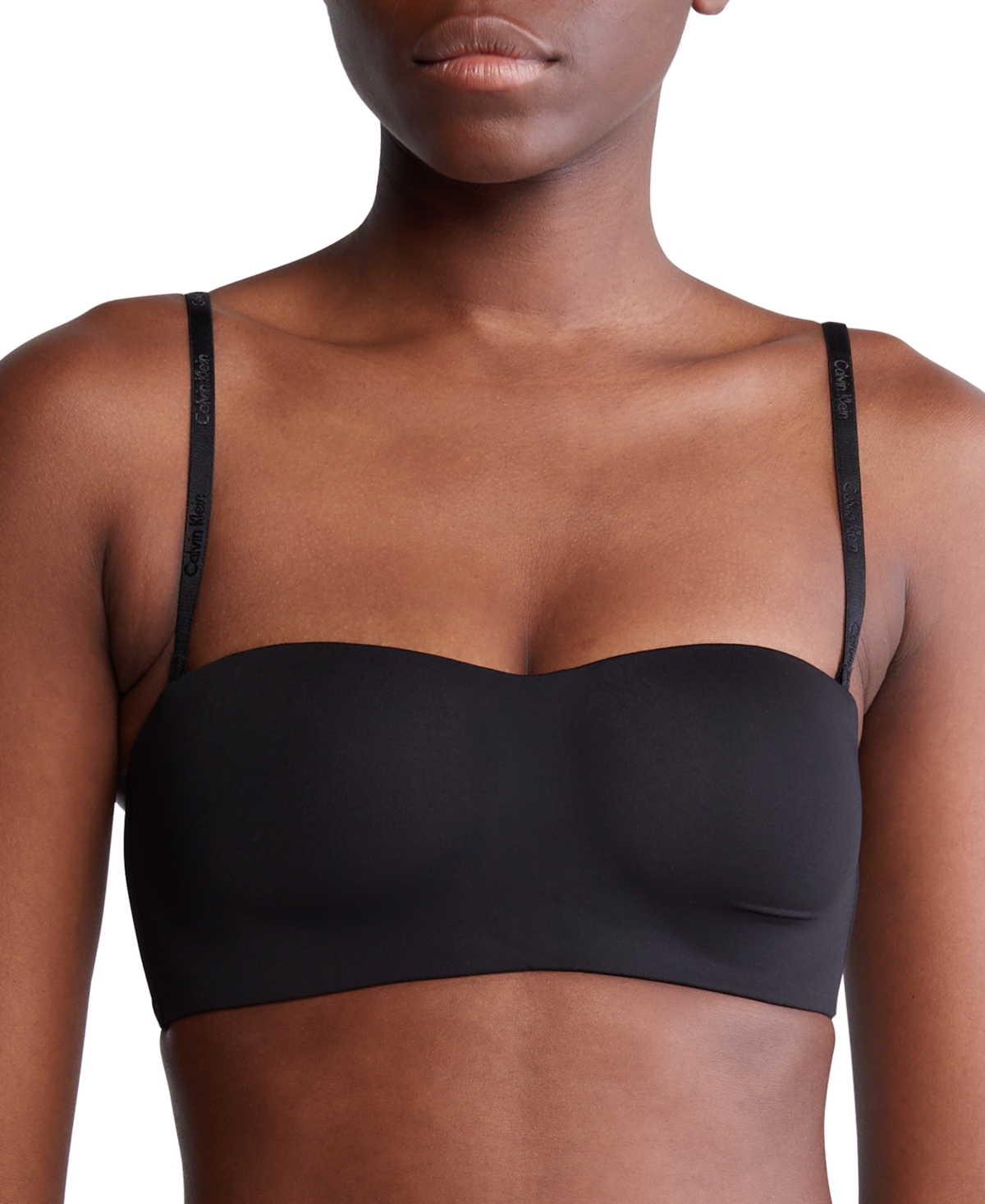 Shop Calvin Klein Women's Form To Body Lightly Lined Bandeau Bra Qf7783 In Black