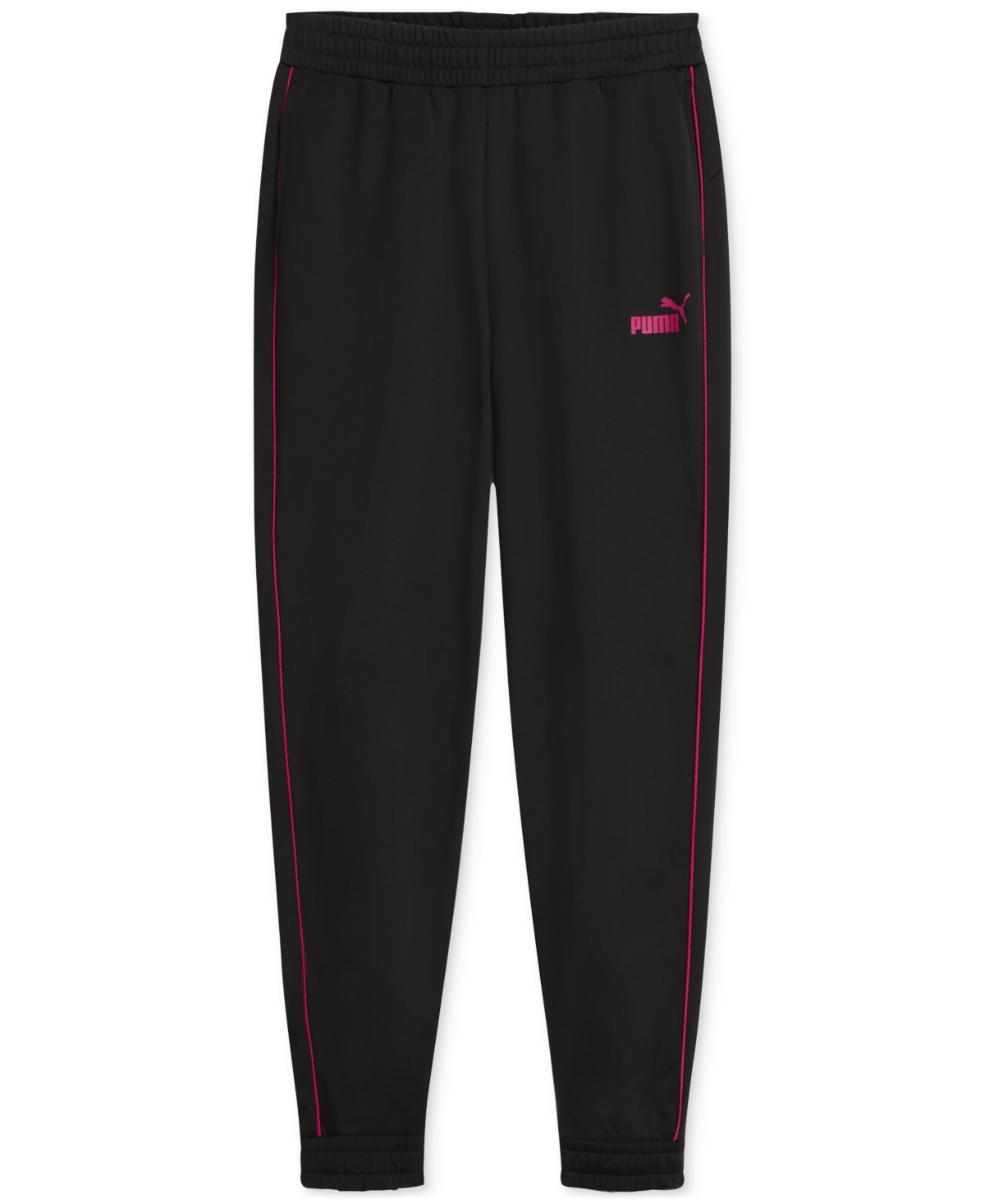 Shop Puma Women's Piping Jogger Track Pants In  Black-garnet Rose