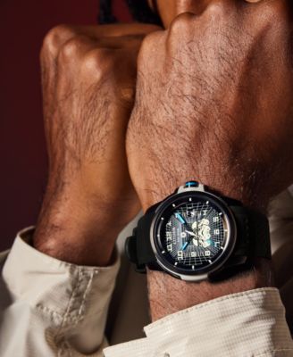 Eco-Drive Men's Star Wars Imperial Stormtrooper Black Perforated Polyurethane Strap Watch 44mm