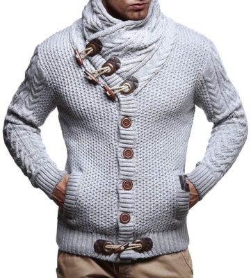 Men's Knitted Turtleneck Jacket - Winter Cardigan Sweaters for Men