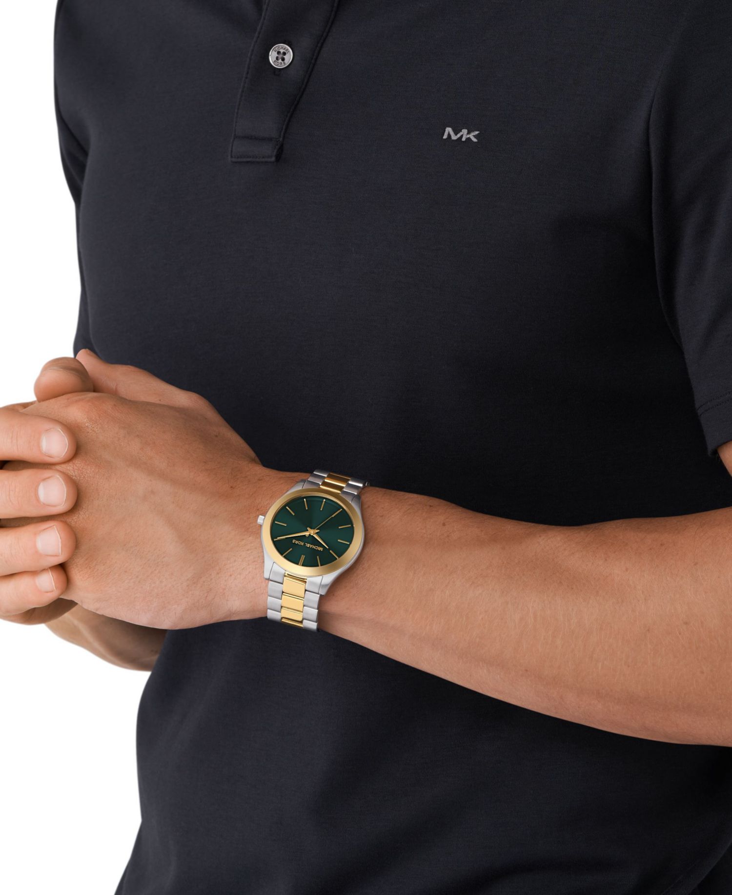 Men's Slim Runway Three-Hand Two-Tone Stainless Steel Watch 44mm