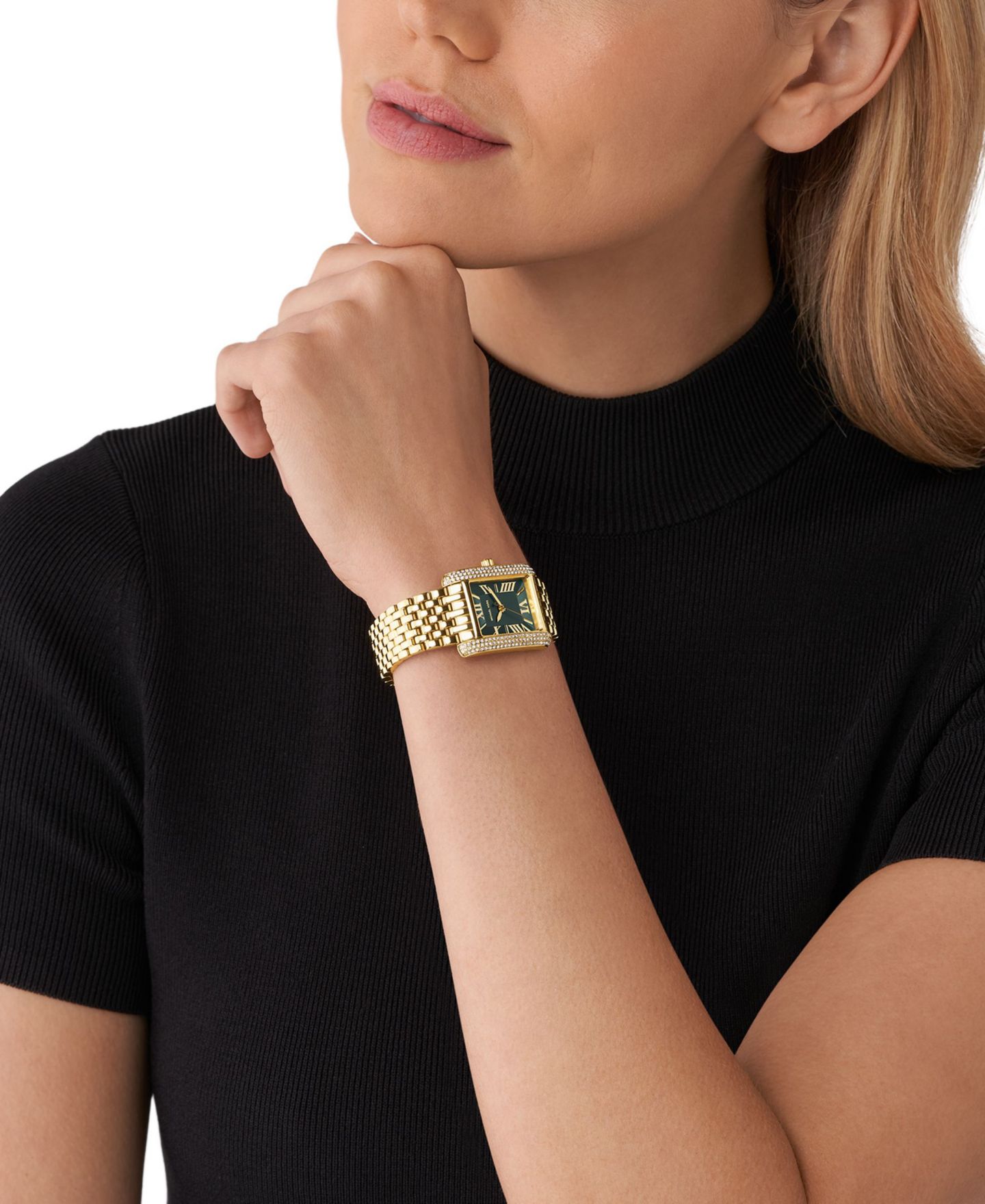 Женские часы Michael Kors Emery Three-Hand Gold-Tone Stainless Steel Watch 33 x 27mm — фото 3
