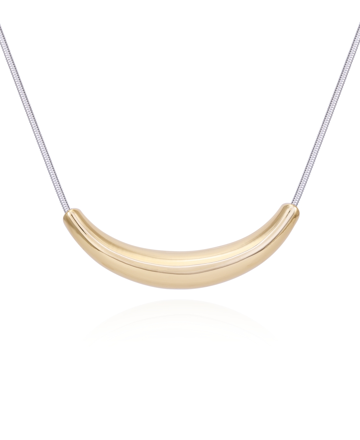 Two-Tone Statement Necklace, 18" + 2" Extension - Gold