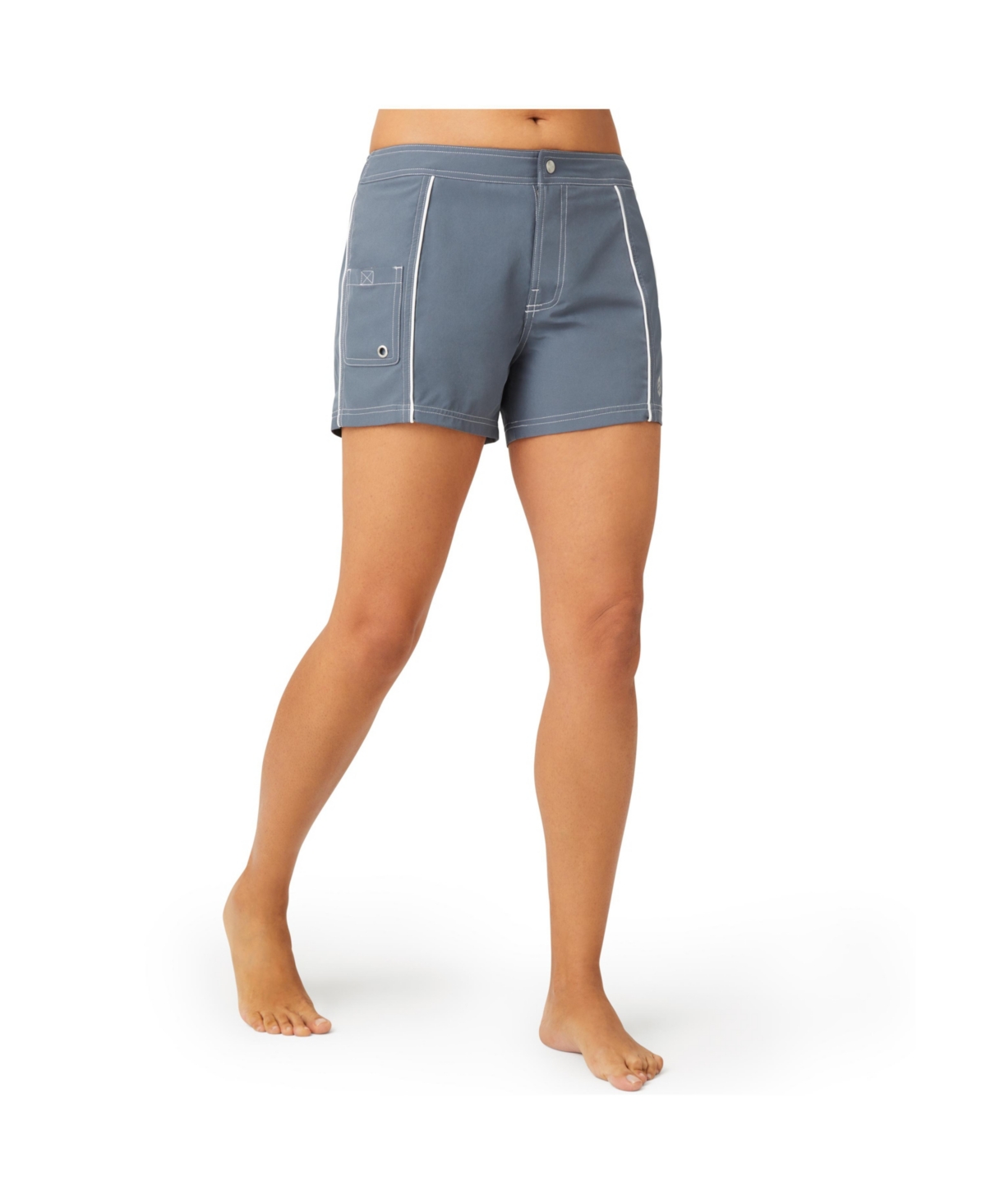 Free Country Women's Woven Stretch Swim Short -white