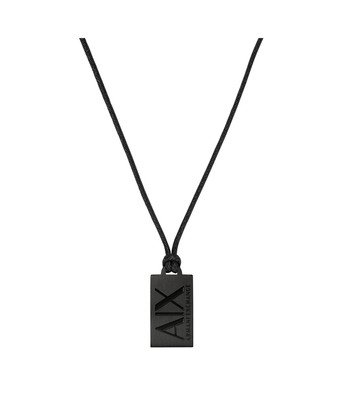 Men's Black Stainless Steel Dog Tag Necklace, AXG0086001