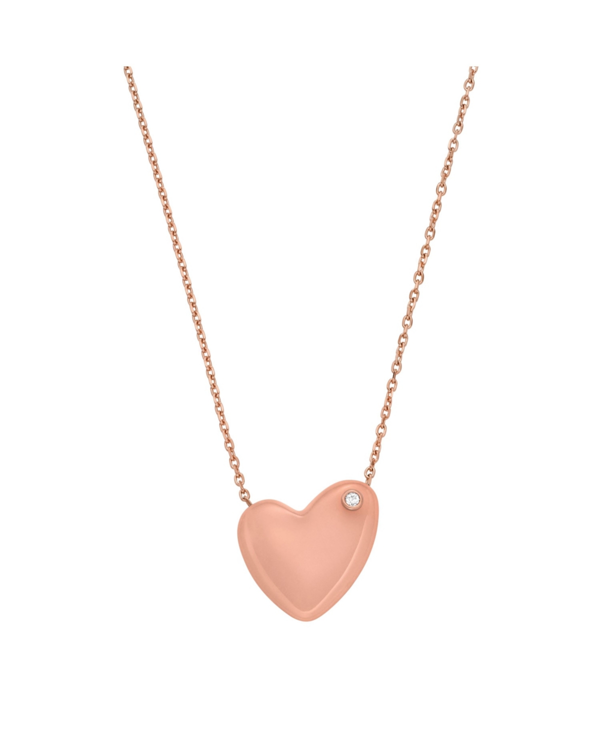 Women's Sofie Sea Glass Pink Heart-Shaped Pendant Necklace, SKJ1803791 - Rose Gold